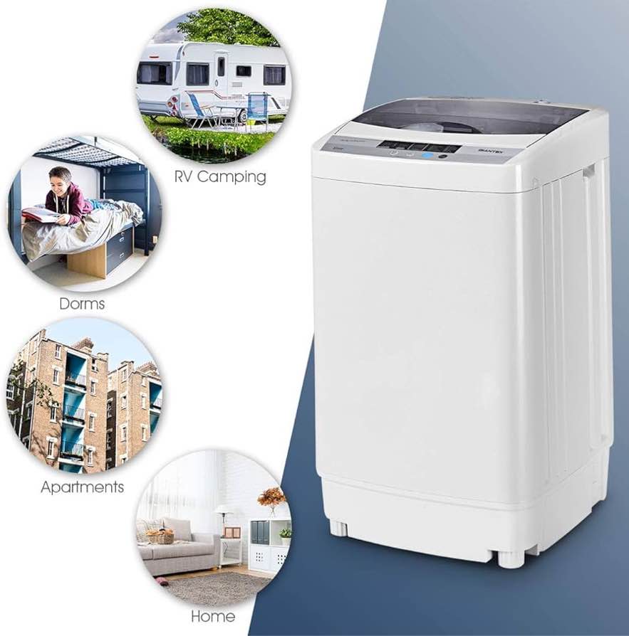 Condition photo showing New/Like New for giantex full-automatic washing machine portable compact 1.34 cu.ft (new in box)