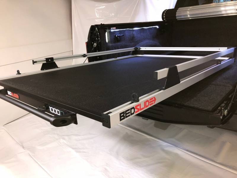 Condition photo showing New/Like New for bedslide 1000 classic 95 x 48 sliding cargo tray. compatible with: chevy silverado / gmc sierra, dodge ram, ford f-150 / super duty, nissan titan, toyota tundra