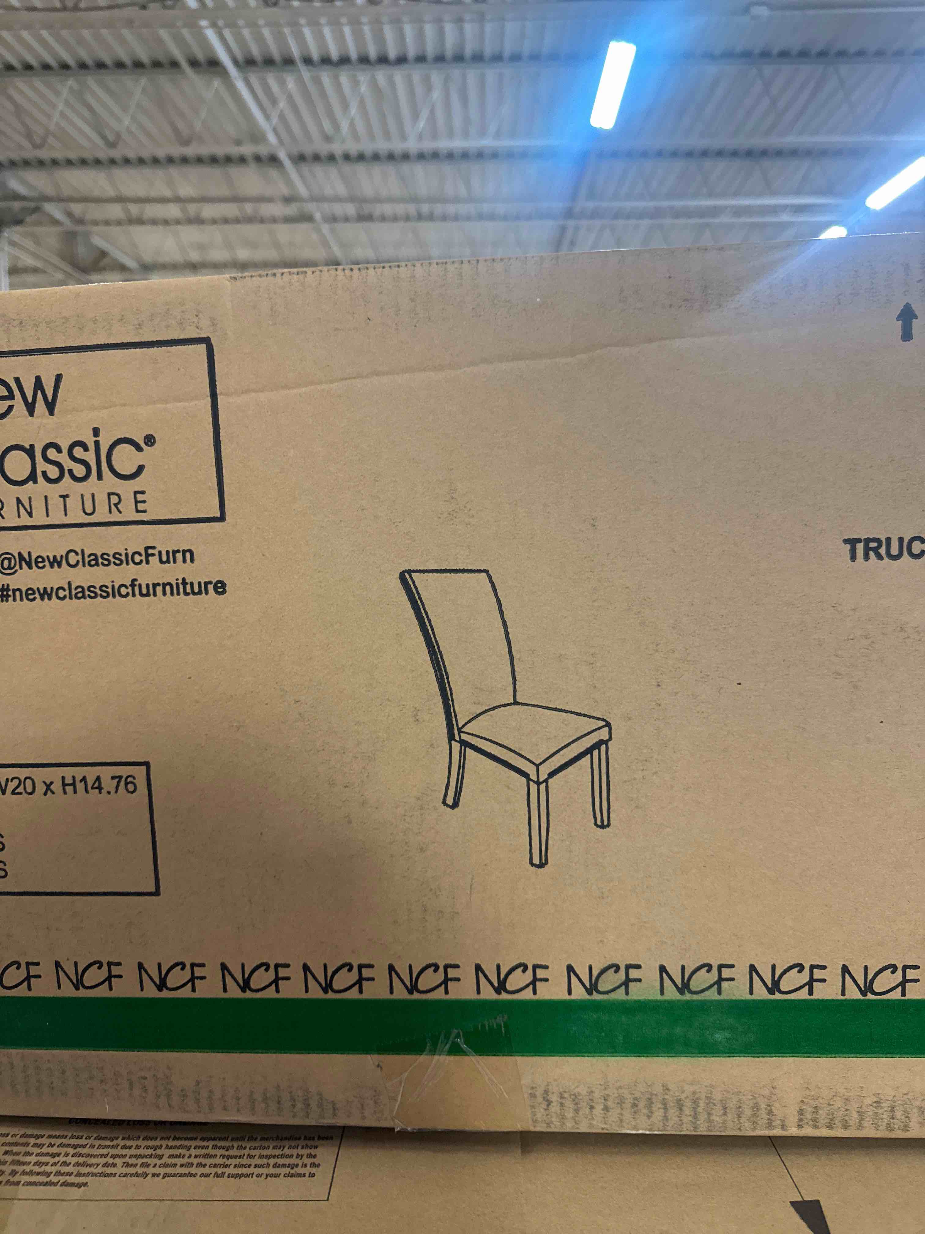 Condition photo showing New/Like New for lyra gray dining chair set of 2 (in box) 28 w x 20 d x 41 h