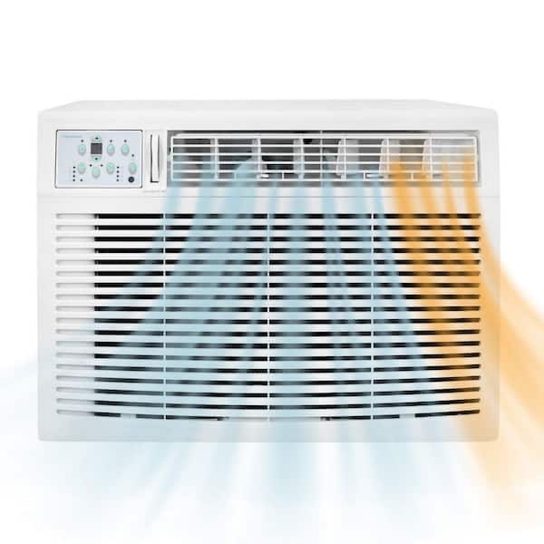 23,200 btu (doe) 230-volt window air conditioner with 16,000 btu supplemental heat capability h 17.91 in, w 23.62 in, d 25.39 in