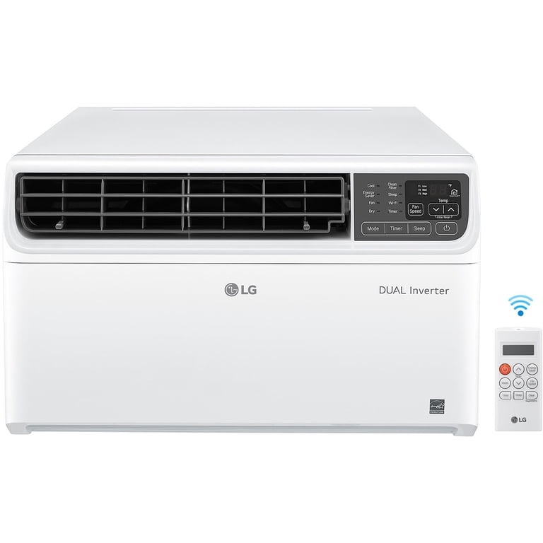 lg 23,500 btu 230v dual inverter smart window air conditioner (parts verified) h 17.72 in, w 25.98 in, d 30.67 in