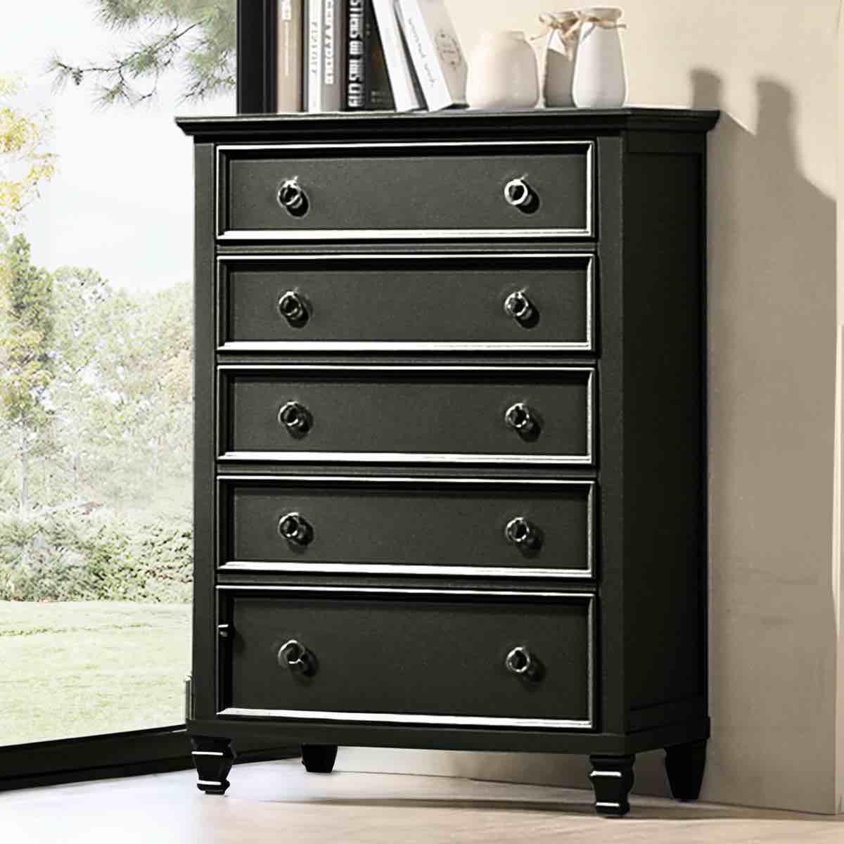 felder 5-drawer solid wood chest (small blemishes on top-see photo) 50'' h x 36'' w x 17'' d