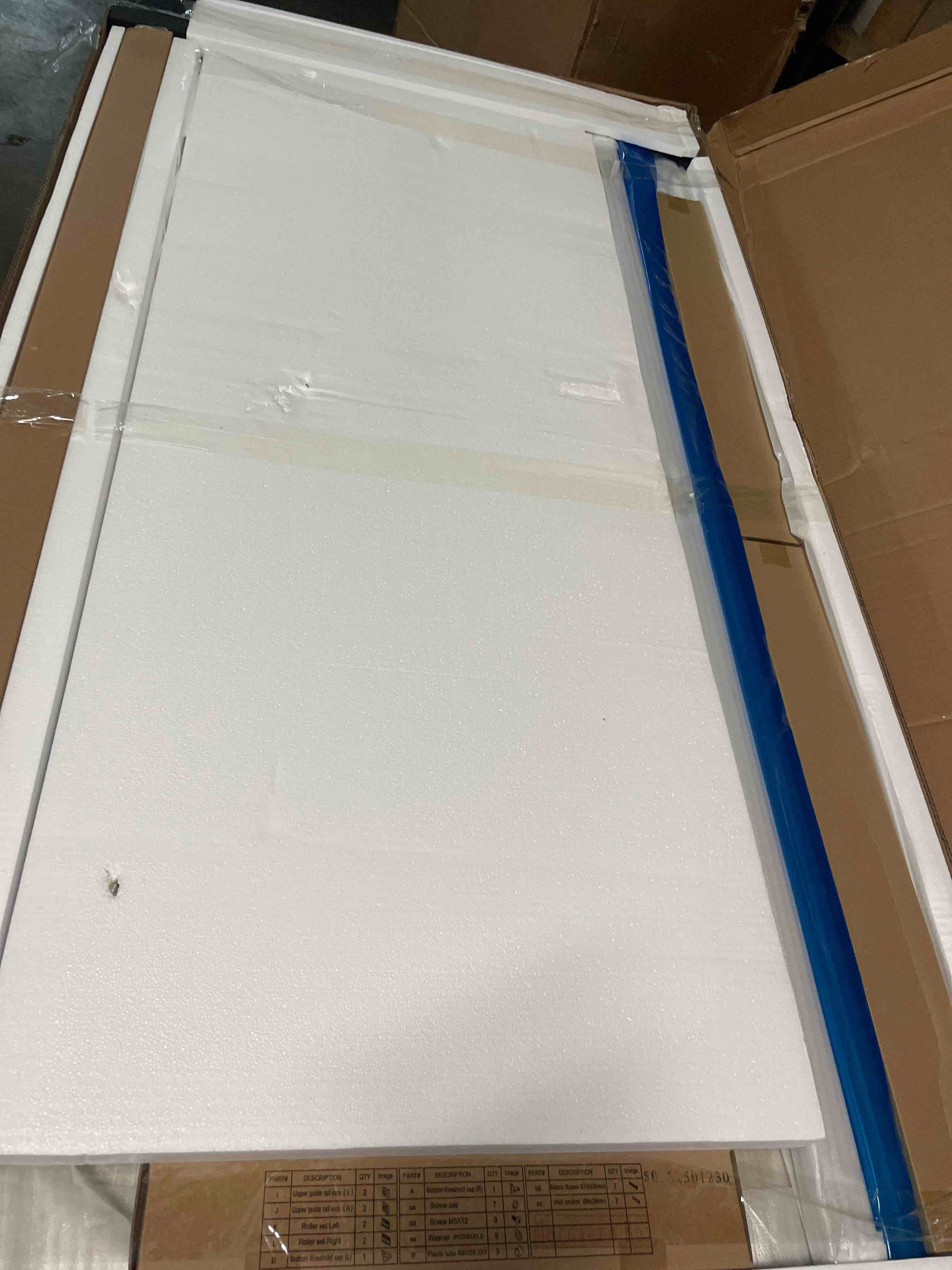 Condition photo showing New/Like New for royal guard double sliding shower door,56-60" w x 70" h semi-frameless sliding glass shower door with 1/4'' (6mm) clear sgcc tempered glass,bypass shower enclosure,matte black matte black sliding 60" w x 70" h