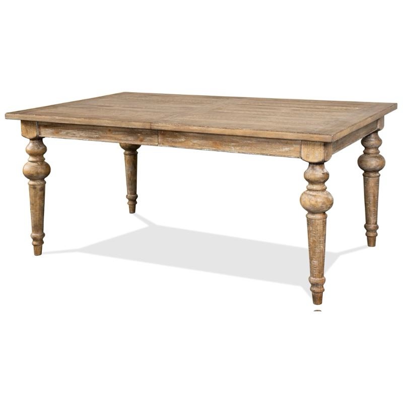 Condition photo showing New/Like New for riverside furniture sonora dining table, dimensions, 66.0w x 30.0h x 42.0d, constructed of pine solid and pine veneer wood veneers & solids rustic style snowy desert finish