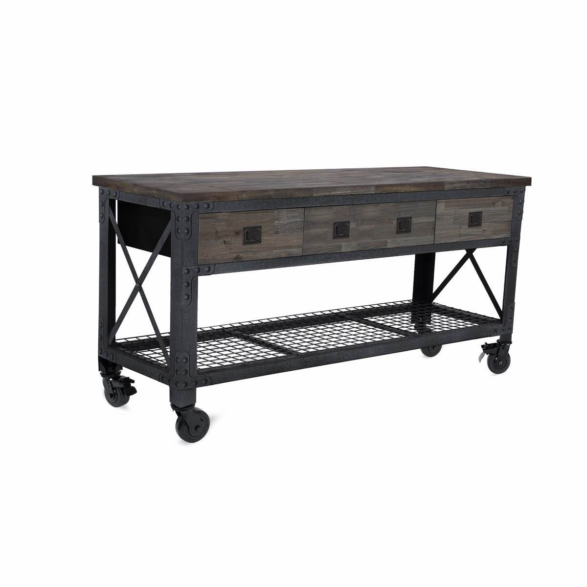 Condition photo showing New/Like New for duramax 72” industrial metal & wood workbench, overall dimensions 37'' h x 72'' w x 24'' d, item is new in box