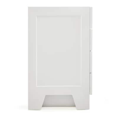 Condition photo showing New/Like New for ariel taylor 60-in white bathroom vanity base cabinet, 8 drawers, open space cabinet, matte black handles. top sold separately, 60" w x 21.5" d x 34.5" h