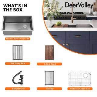 Condition photo showing New/Like New for 30 in. undermount single bowl 18-gauge silver stainless steel workstation kitchen sink with bottom grids