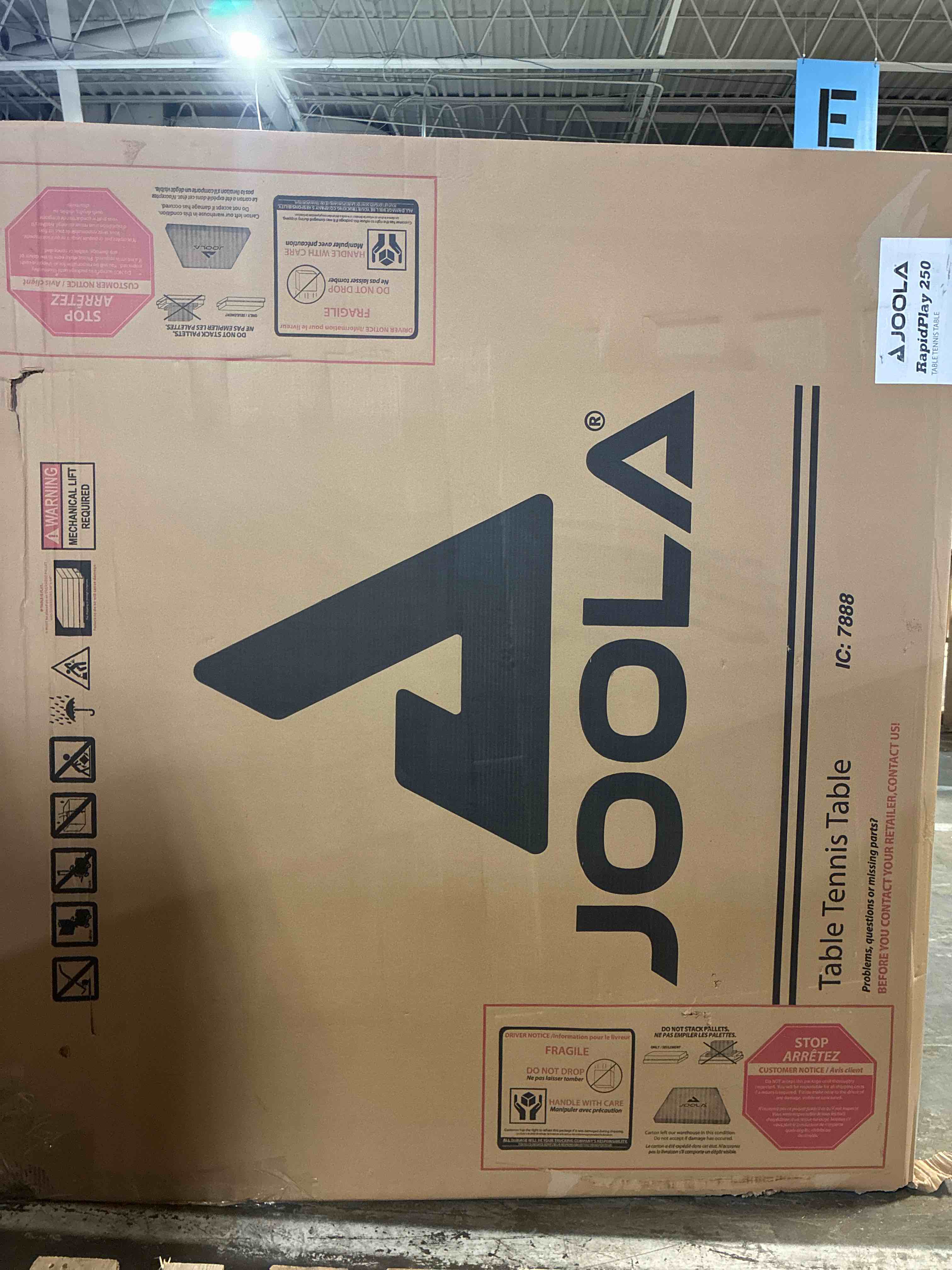 Condition photo showing New/Like New for joola rapid play 250 indoor table tennis table with net set 25mm thick