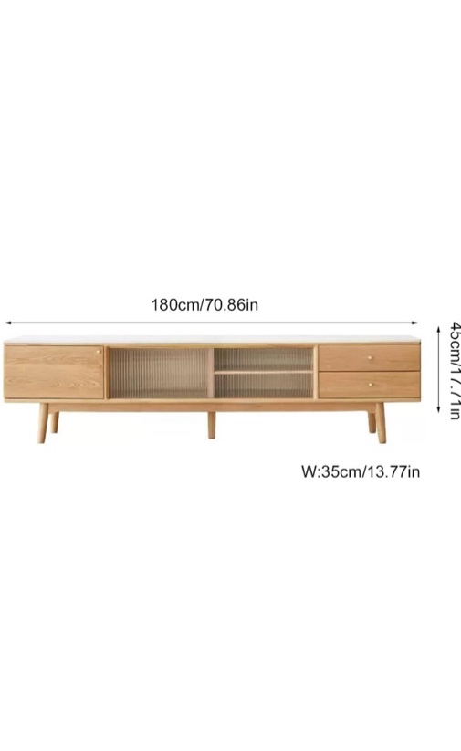 Condition photo showing New/Like New for engender tv stand living room minimalist media console tv cabinet with slate tv cabinet with 3 storage drawers and open shelves entertainment center