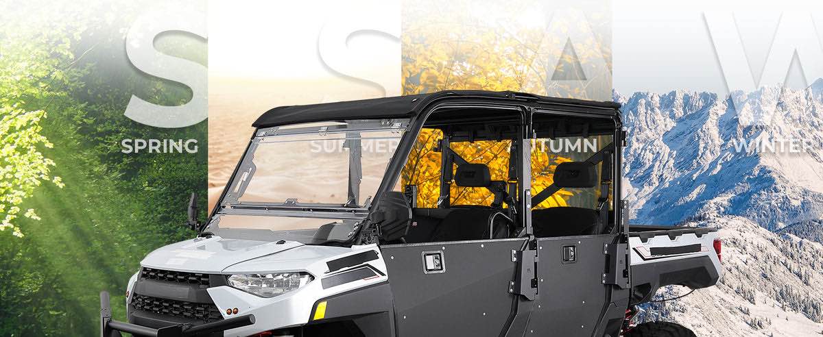 Condition photo showing New/Like New for 2-in-1 convertible utv doors with vented window for polaris ranger crew xp 1000 (2019-2026) (new in box)