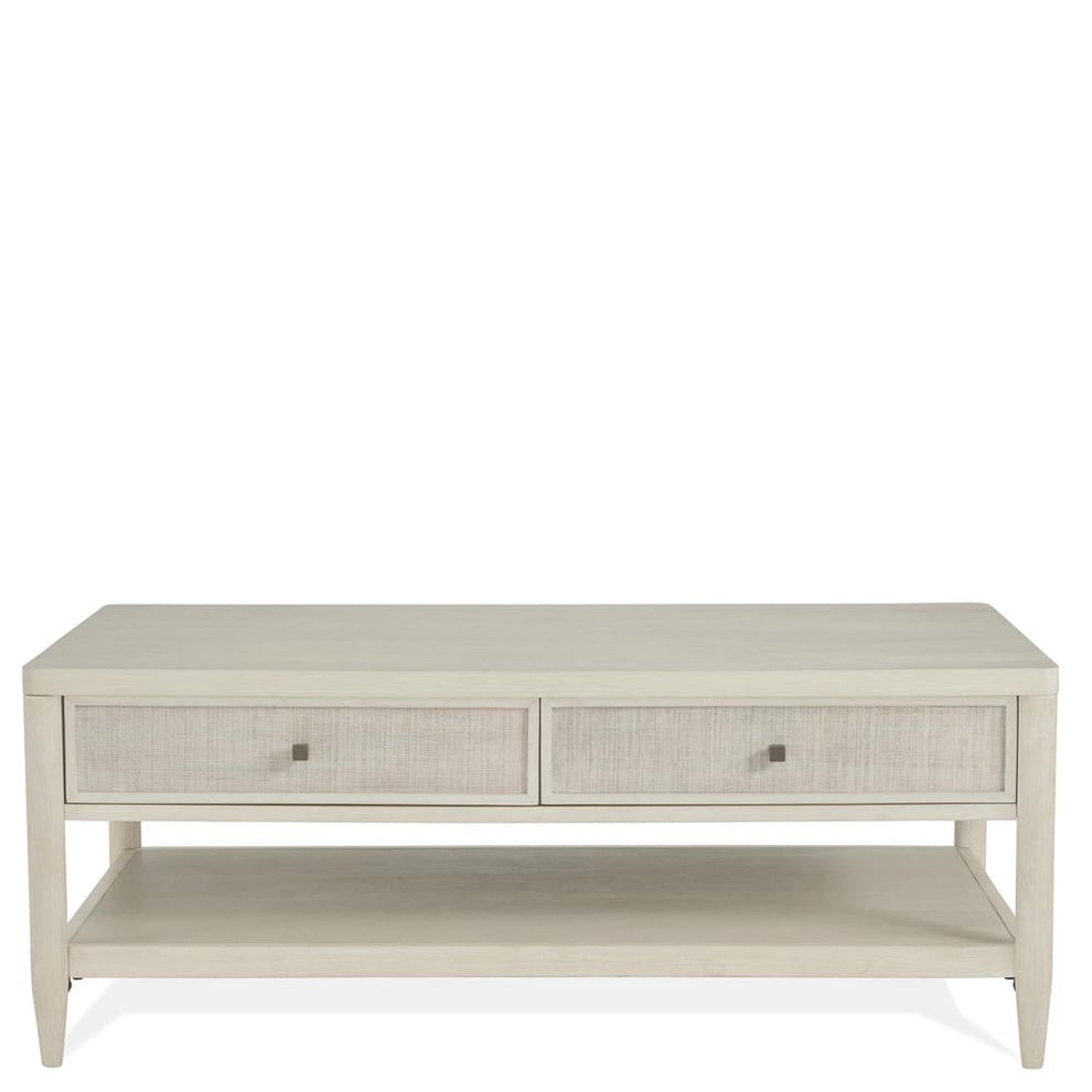 Condition photo showing New/Like New for riverside furniture - maren - cocktail table - white sand (new in box) 19 h x 48 w x 28 d