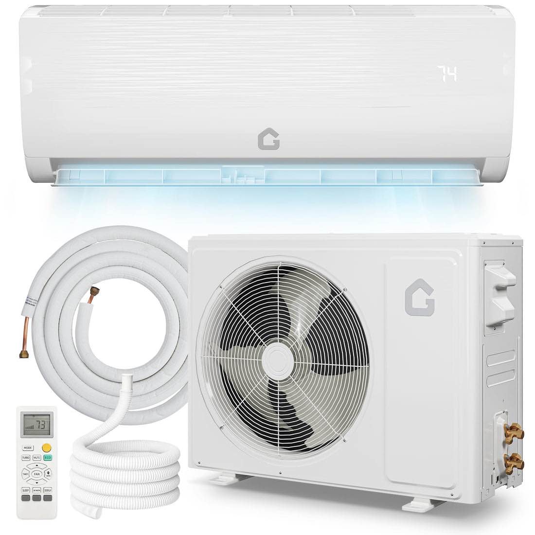 garvee 9000 btu mini split air conditioner (2 boxes) 32.95 d x 13.35 w x 21.42 h
