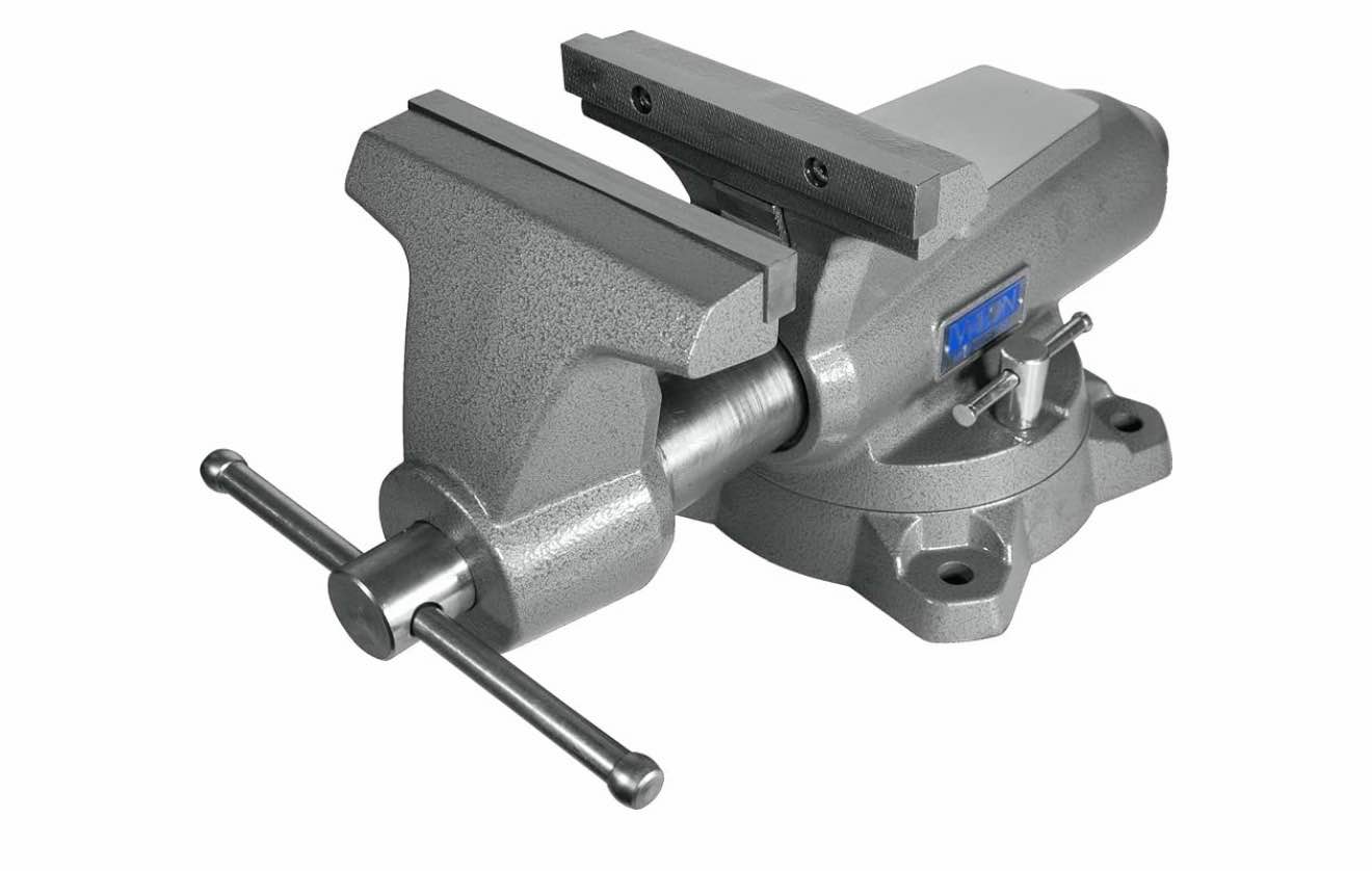 wilton mechanics pro bench vise, 8inch jaw width, 8-1/2 jaw opening, 4-1/2 throat (model 880m), 360 base, (located in security)