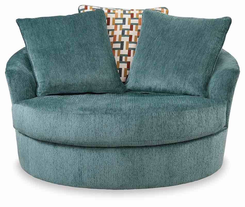Condition photo showing New/Like New for laylabrook oversized swivel chair (scratch and dent) 56"w x 55"d x 35"h