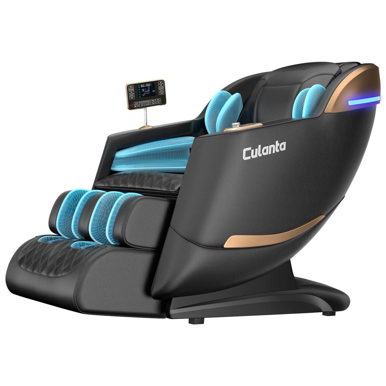 Condition photo showing New/Like New for culanta massage chair full body, zero gravity sl-track shiatsu massage recliner chair with body scan, airbags, foot rollers, deep yoga stretch, heating (u1-black) 51.0 x 37.0 x 29.0 inches