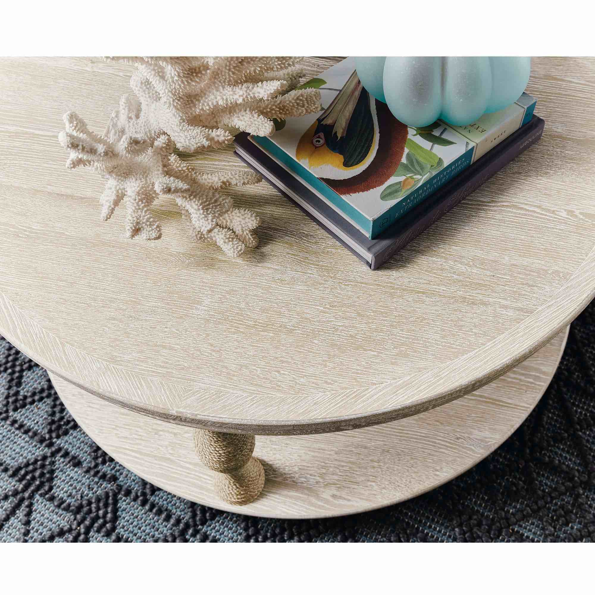 Condition photo showing New/Like New for bahari round cocktail table 40"w 40"d 19"h
