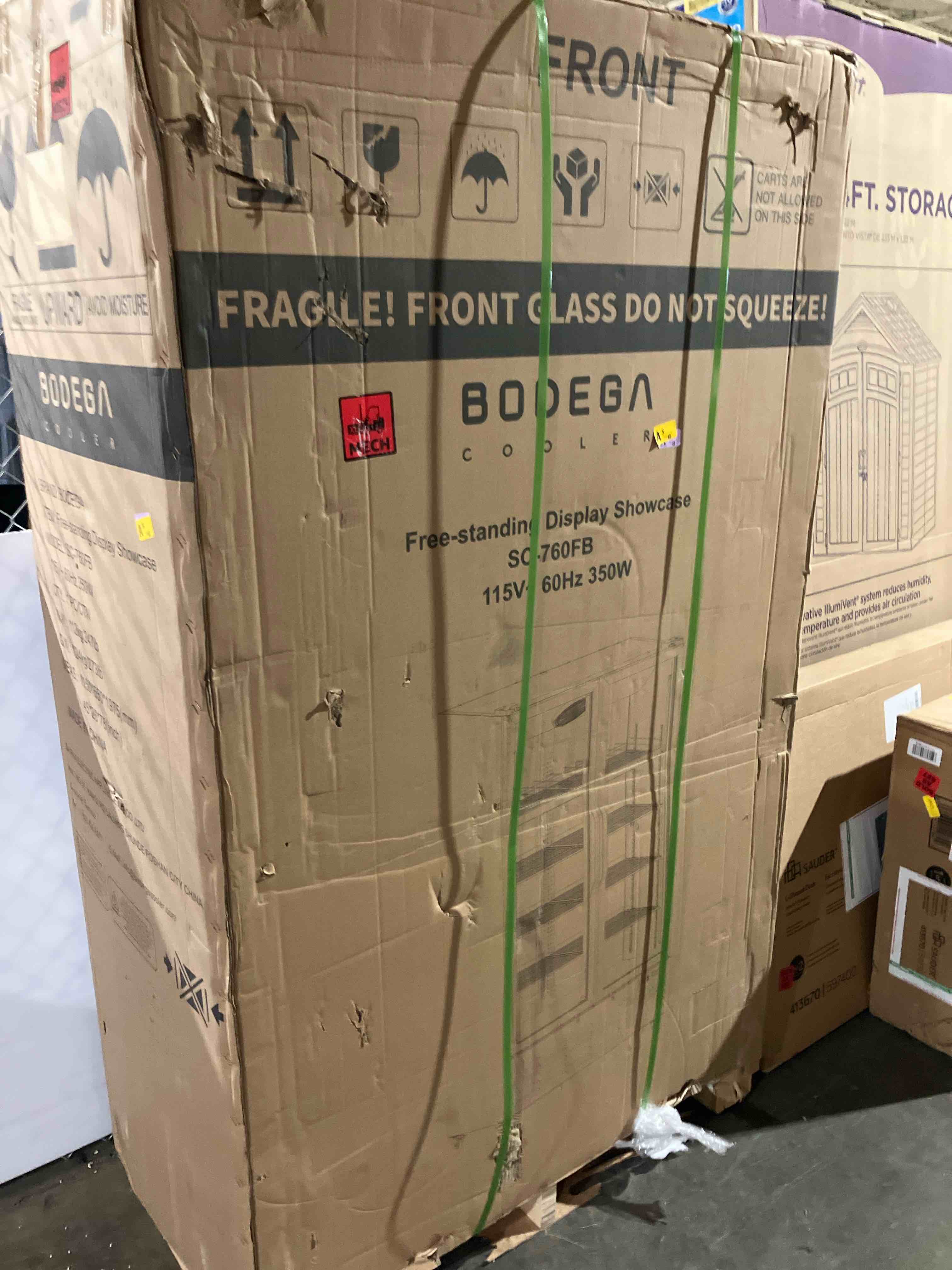 Condition photo showing New/Like New for acekool 26.5 cu.ft commercial beverage display refrigerator with 2 glass door, upright beverage cooler with led lighting, adjustable shelves and drink organizers, cooling 32-50