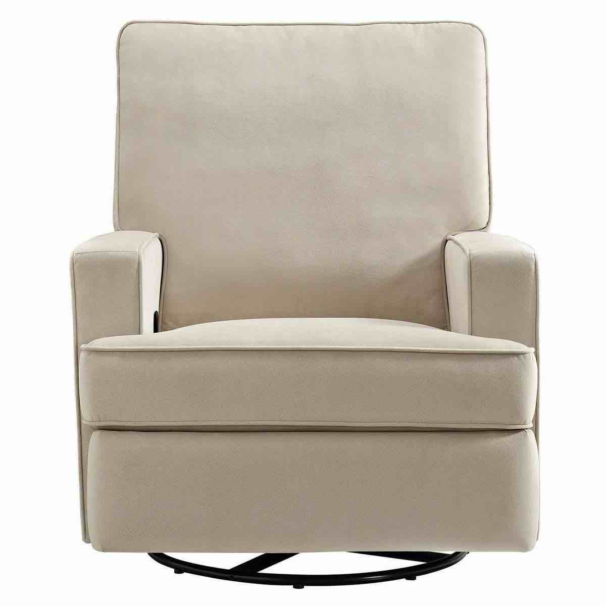 Condition photo showing New/Like New for baby relax addison swivel gliding recliner - beige (needs light cleaning) 39 inches (h) x 32.5 inches (w) x 37.88 inches (d)
