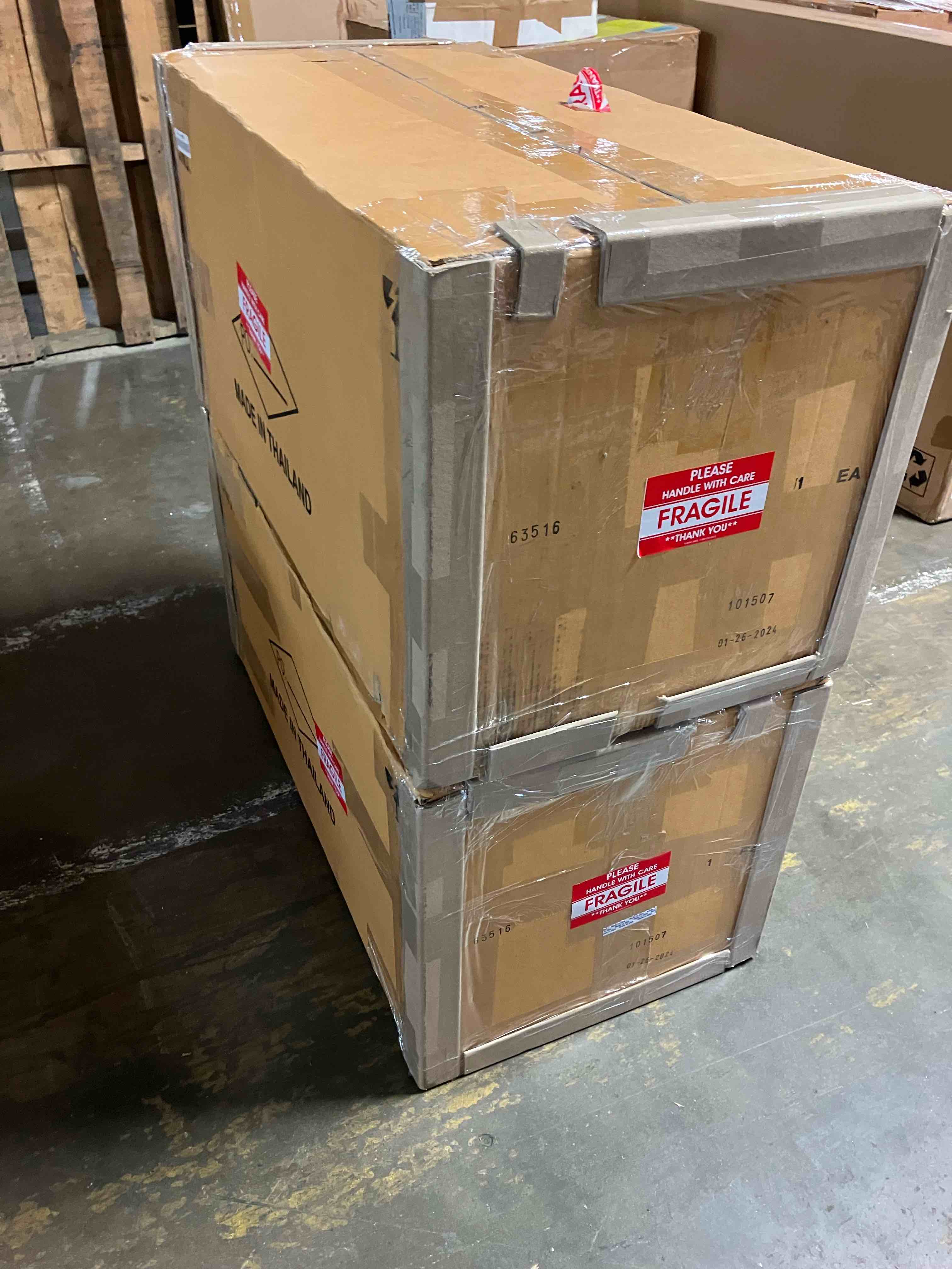 Condition photo showing New/Like New for set of 2 whitecap 63516 teak andros decorative storage chests - 2 boxes