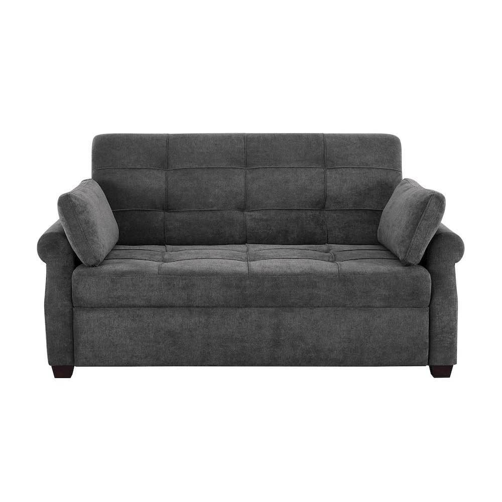 Condition photo showing New/Like New for hampton sofa queen grey by serta - sofa is lighter gray than stock pictures