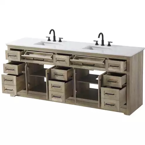 Condition photo showing New/Like New for remington 84 x 35 inch natural oak bathroom vanity cabinet 21.5 x 35 x 84