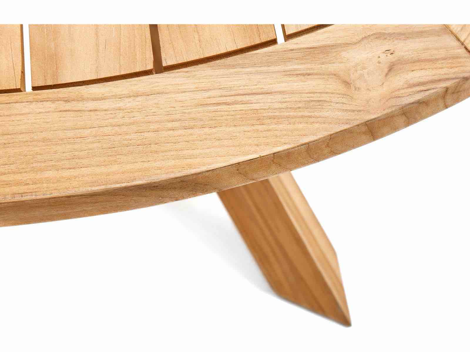 Condition photo showing New/Like New for winston quick ship all-natural teak 60-inch round dining table 60 x 30