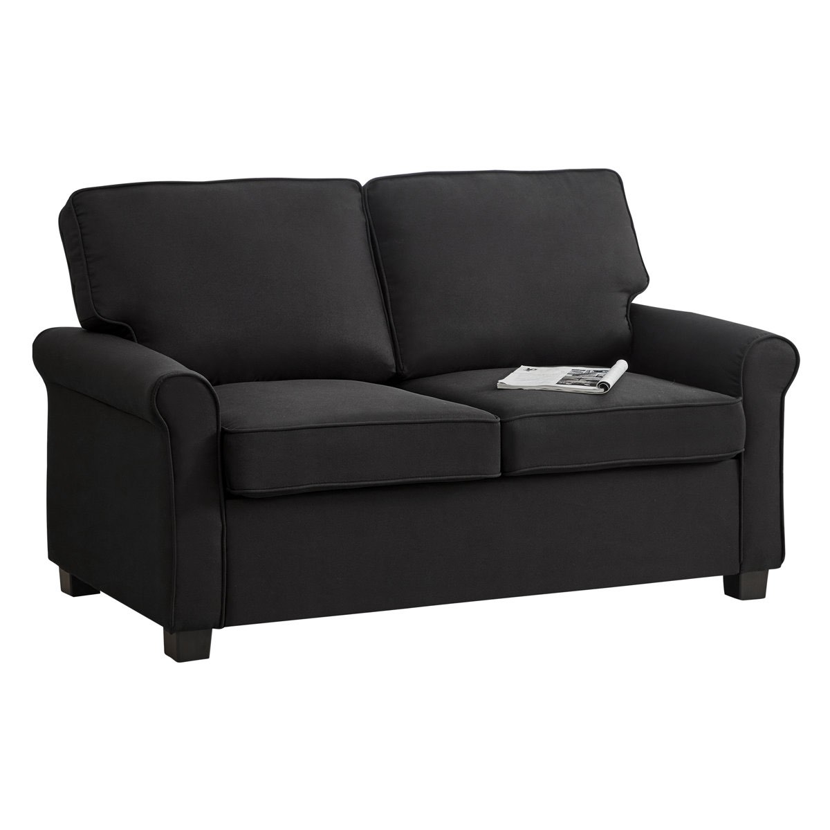 Condition photo showing New/Like New for devin sofa sleeper body-black 33.9 h x 57.1 w x 30.3 d