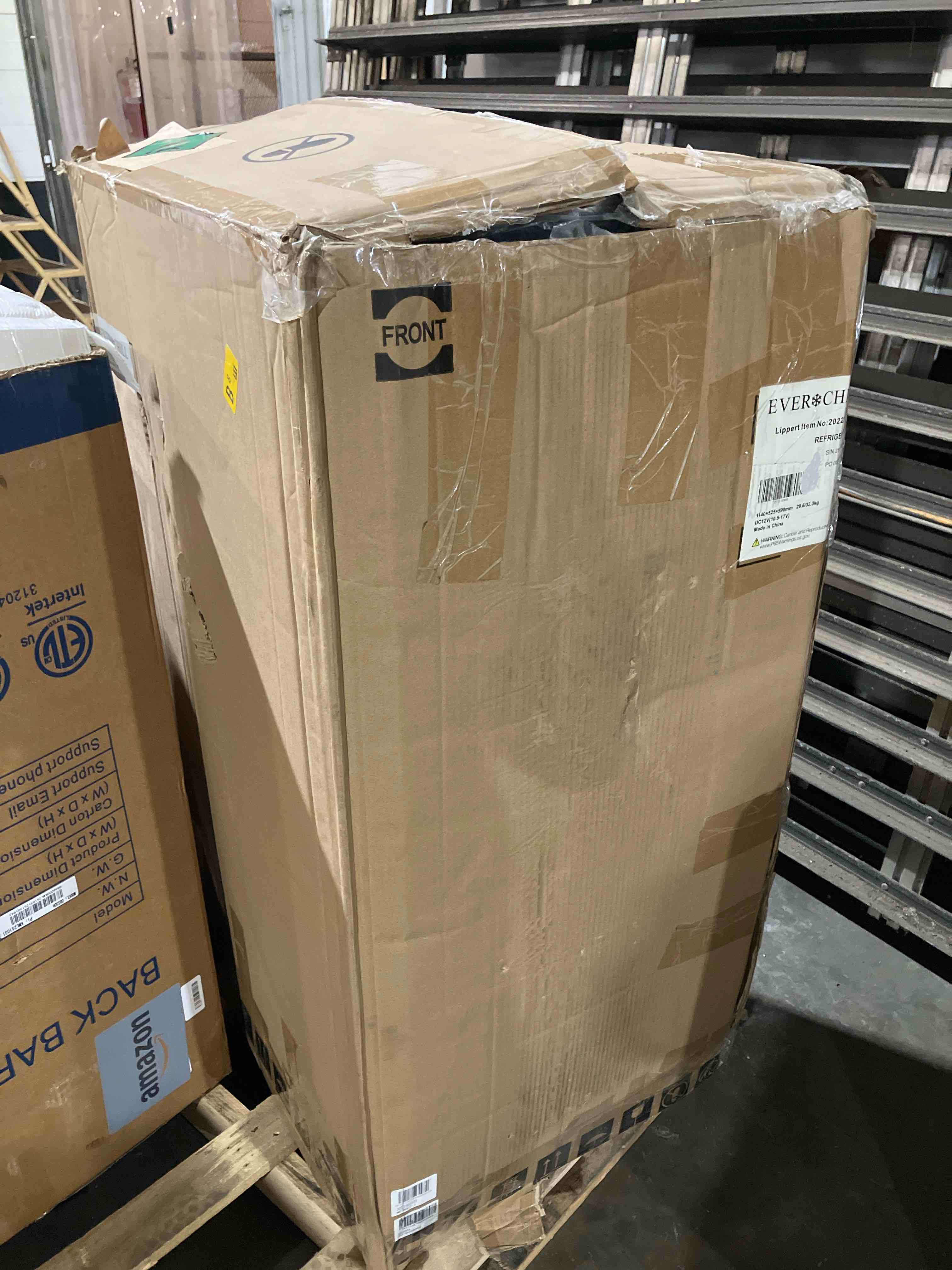 Condition photo showing New/Like New for everchill 2022302334 4.5 cubic foot 12 volt stainless steel refrigerator - left hand hinge