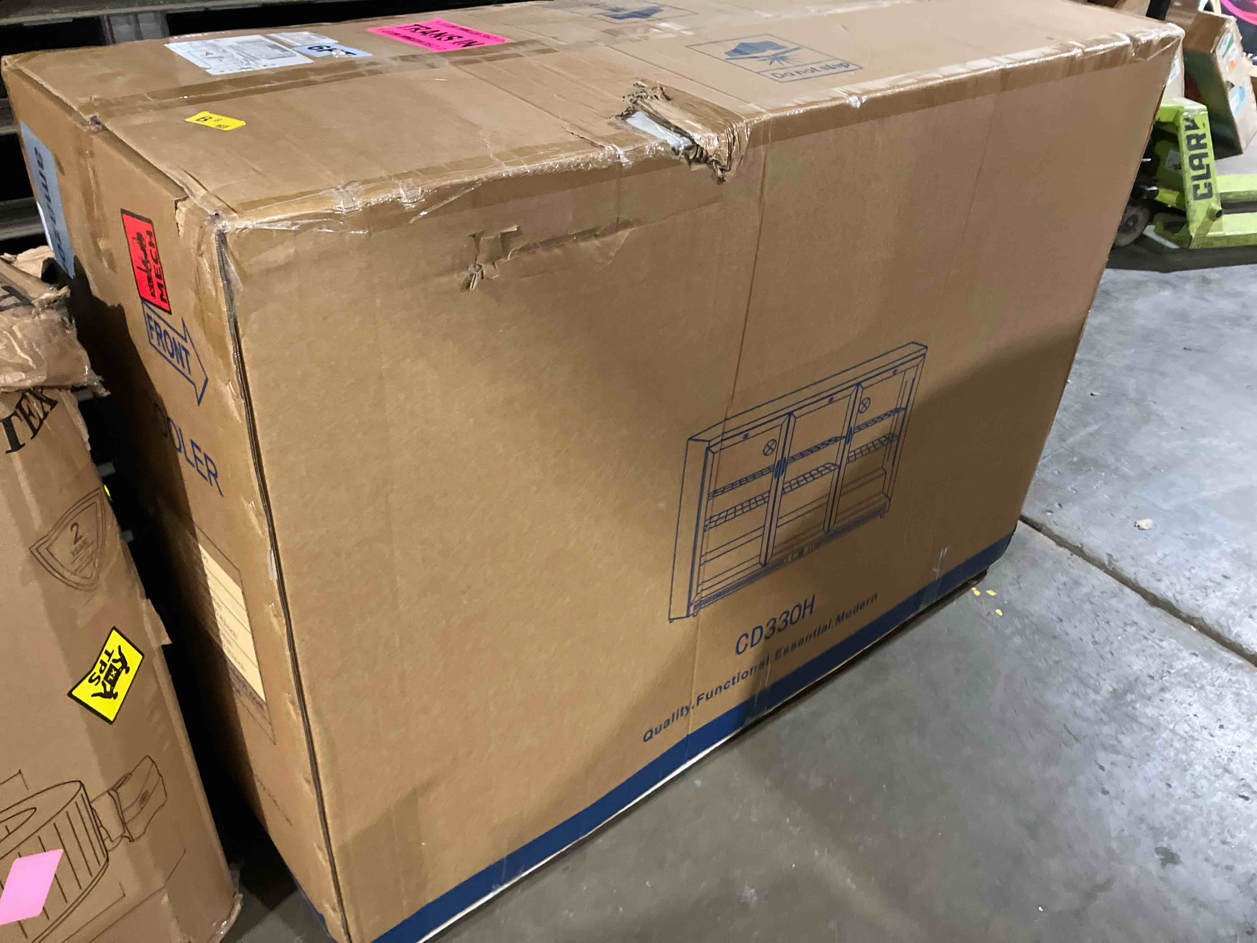 Condition photo showing New/Like New for beverage refrigerator, 53.15w inch 12 cu.ft drink fridge, back bar beer fridge with 3 glass door, 35.43" height beverage cooler, built-in & undercounter commercial back bar cooler for kitchen shop bar 52" three doors back bar cooler