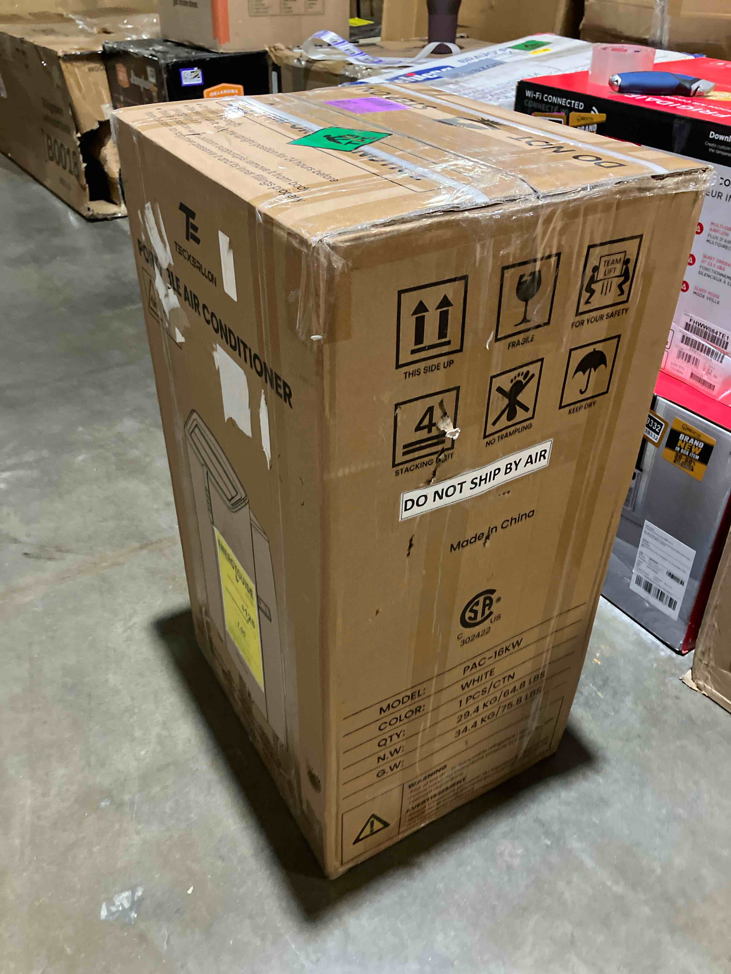 Condition photo showing New/Like New for tecxerllon 16,000 btu portable air conditioner with app & remote control, cools up to 850 sq. ft., 4-in-1 smart ac unit with dehumidifier, fan, sleep mode, self-evaporating design & window kit