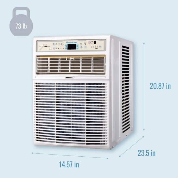 Condition photo showing New/Like New for 8,000 btu (doe) slider/casement window air conditioner cools 350 sq. ft. in white h 20.87 in, w 14.57 in, d 23.50 in