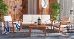 Condition photo showing New/Like New for parcer 4 piece living set table: 31.5" x 31.5" x 17.72" armchair: 29.13" x 27.56" x 30.71" left chair: 29.13" x 25.20" x 30.71" right chair: 29.13" x 25.20" x 30.71" armless chair: 29.13" x 22.83" x 30.71"