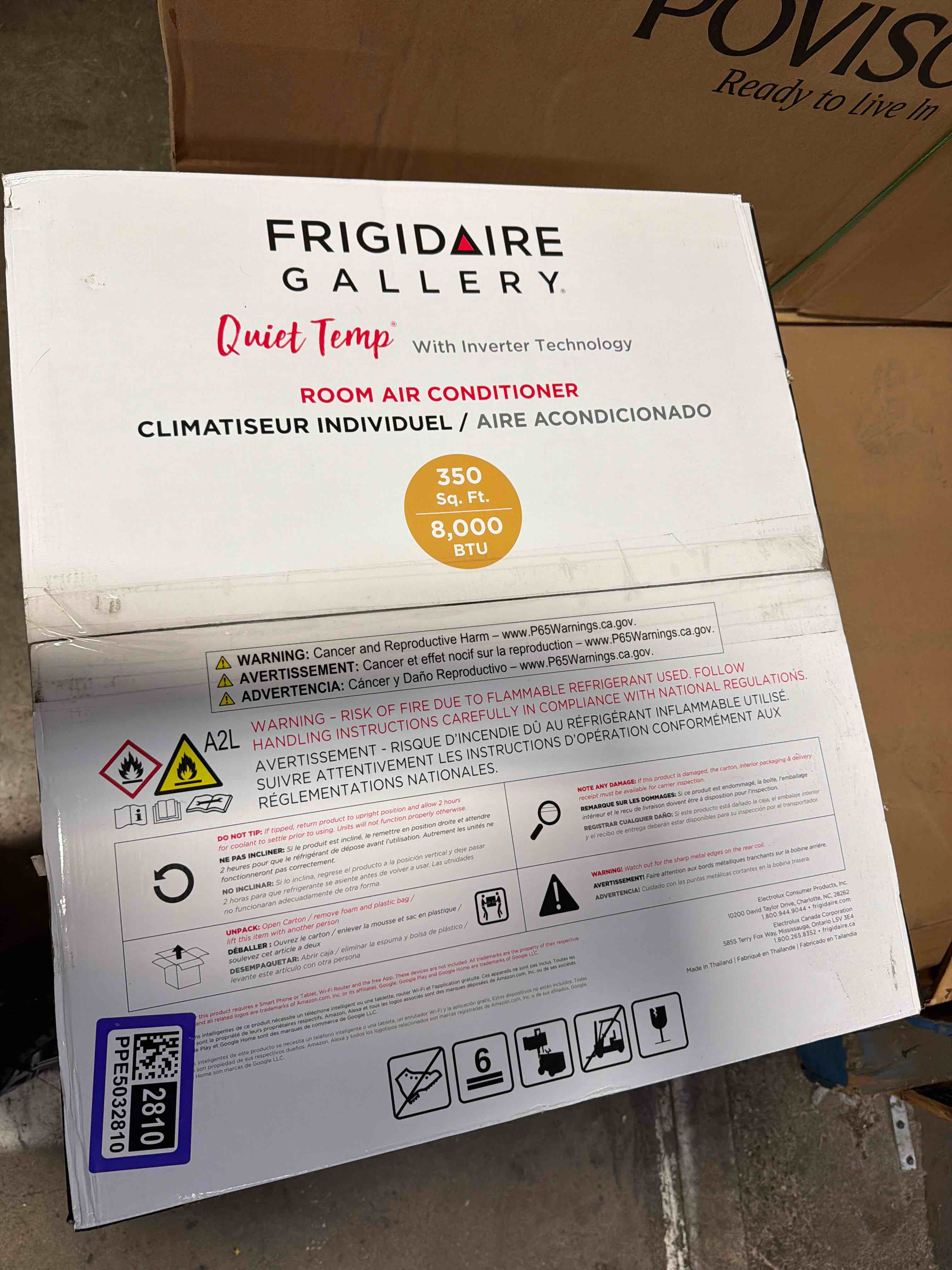 Condition photo showing New/Like New for frigidaire gallery 8,000 btu smart inverter window air conditioner with wi-fi, energy star most efficient certification & indoor air quality monitoring, cools up to 350 sq. ft., ultra quiet, white
