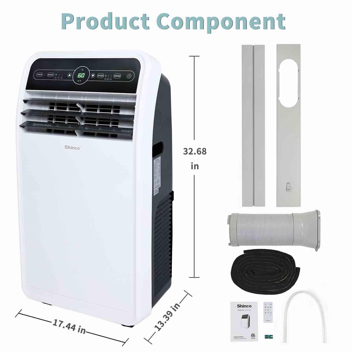 Condition photo showing New/Like New for shinco spf1-12c 12,000 btu portable air conditioner,