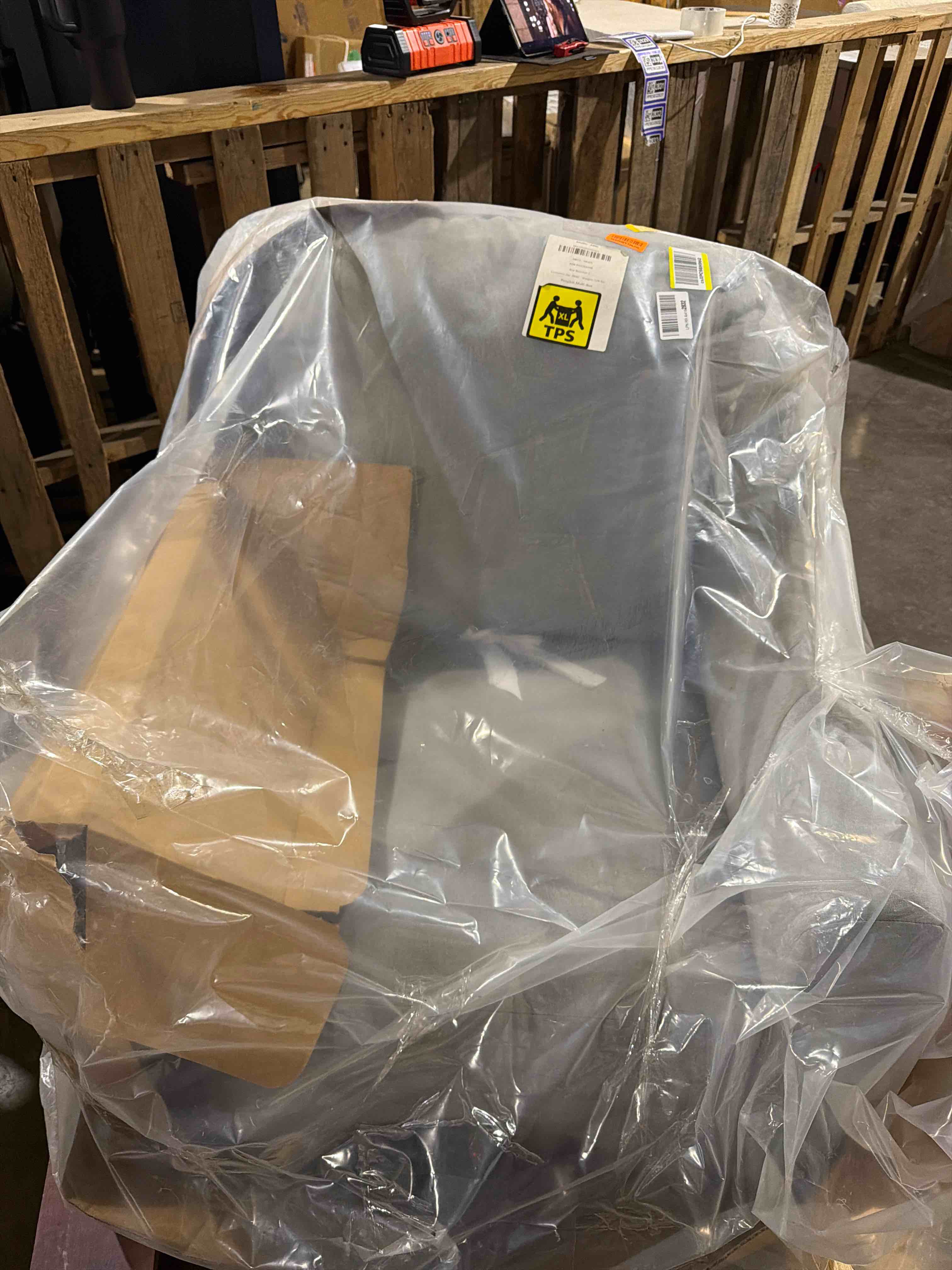 Condition photo showing New/Like New for signature design by ashley adlai casual upholstered chair, light gray
