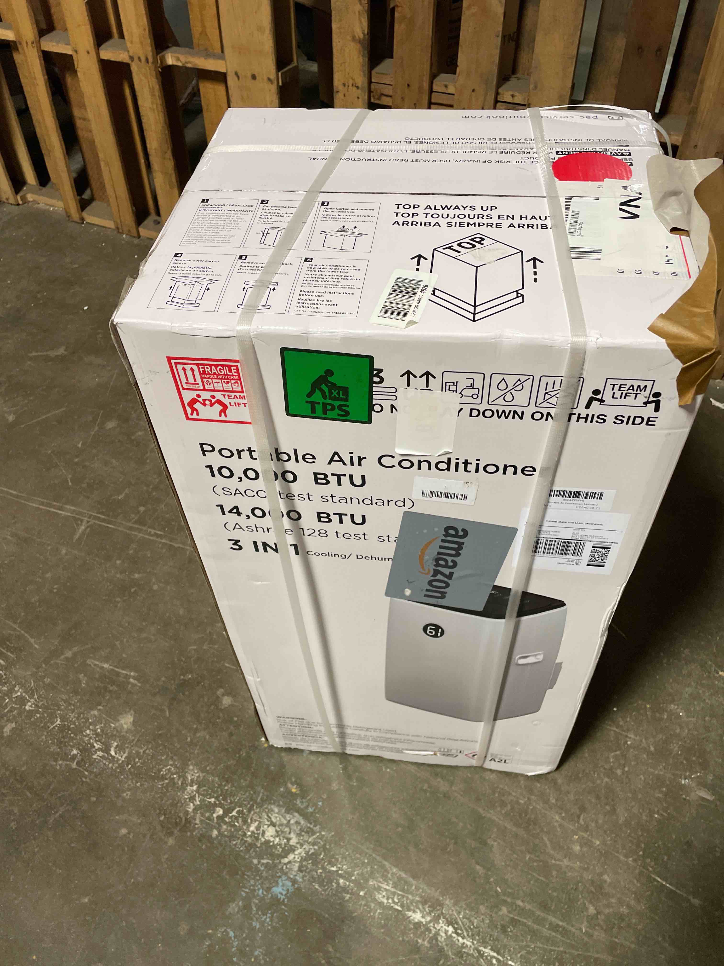 Condition photo showing New/Like New for 14000btu portable air conditioners with remote control, dehumidifier & fan mode, floor stand up cooling portable ac unit for large room up to 700 sq.ft, sleep,timer & auto swing function