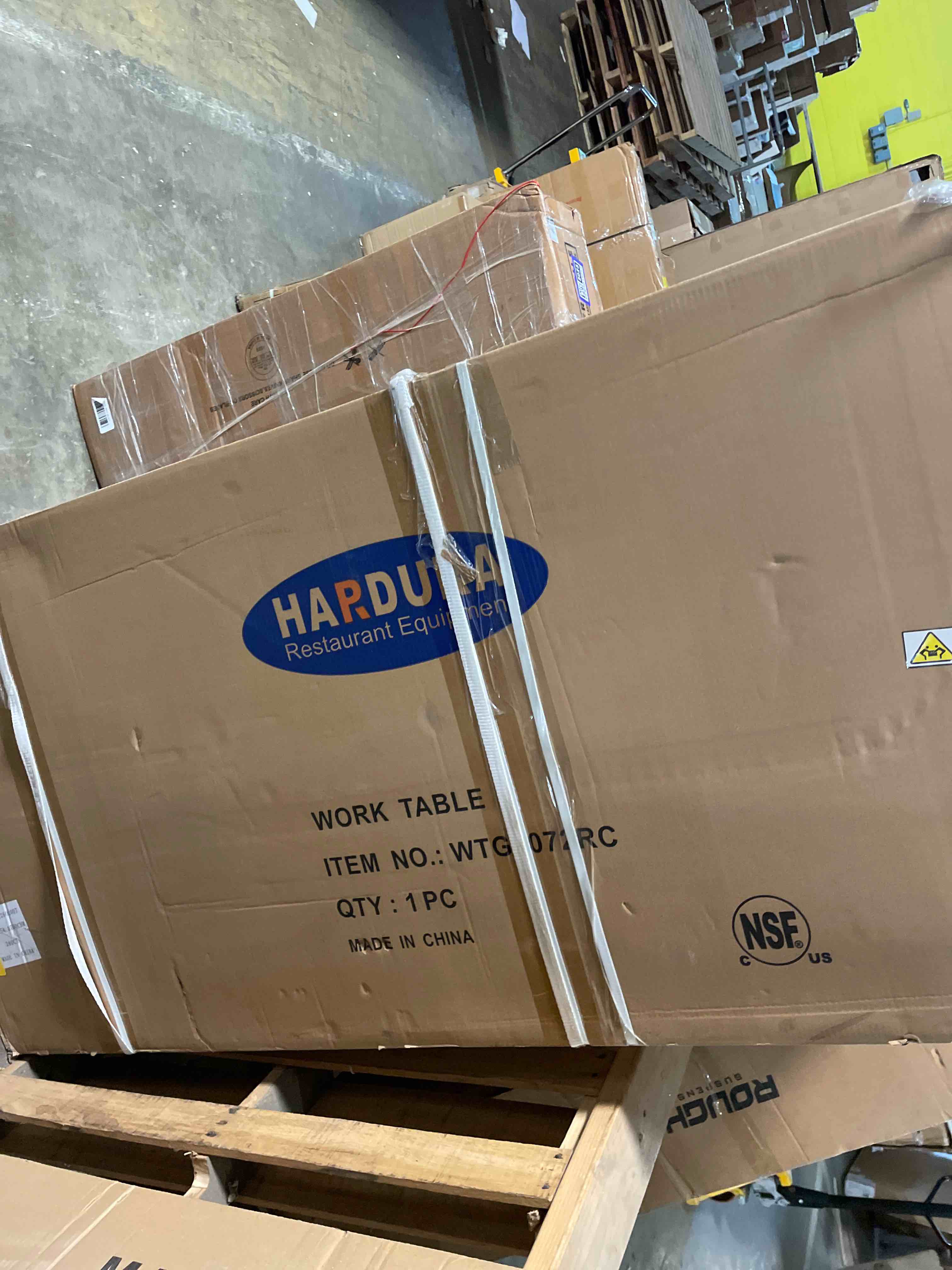 Condition photo showing New/Like New for hardura stainless steel table with wheels 30x72 inches nsf heavy duty commercial prep table with 2” backsplash and adjustable undershelf for food prep 30" x 72"
