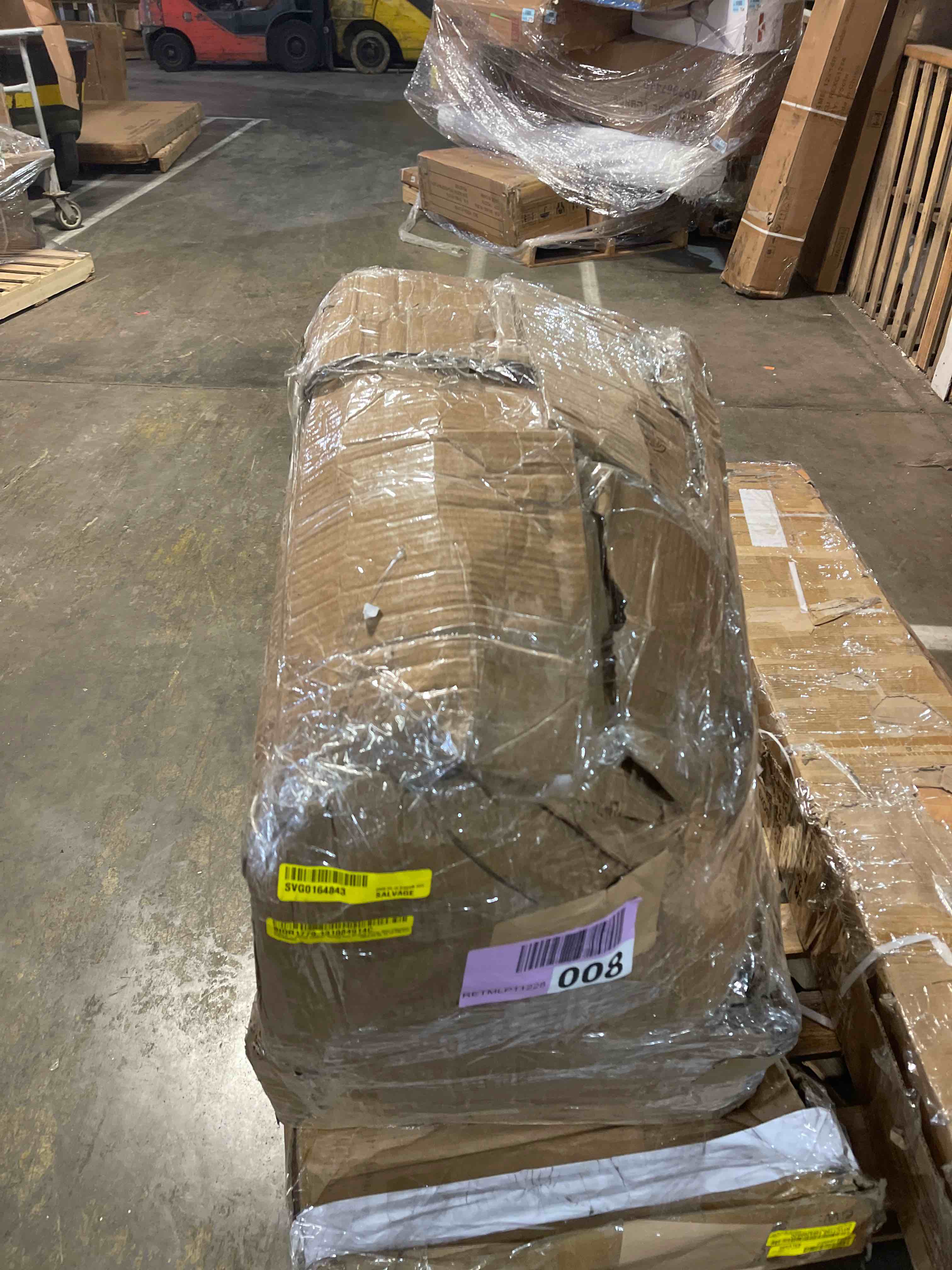 Condition photo showing As Is for acton 6 - pieces outdoor wicker sofa seating group with ottomans and 6" thick cushions