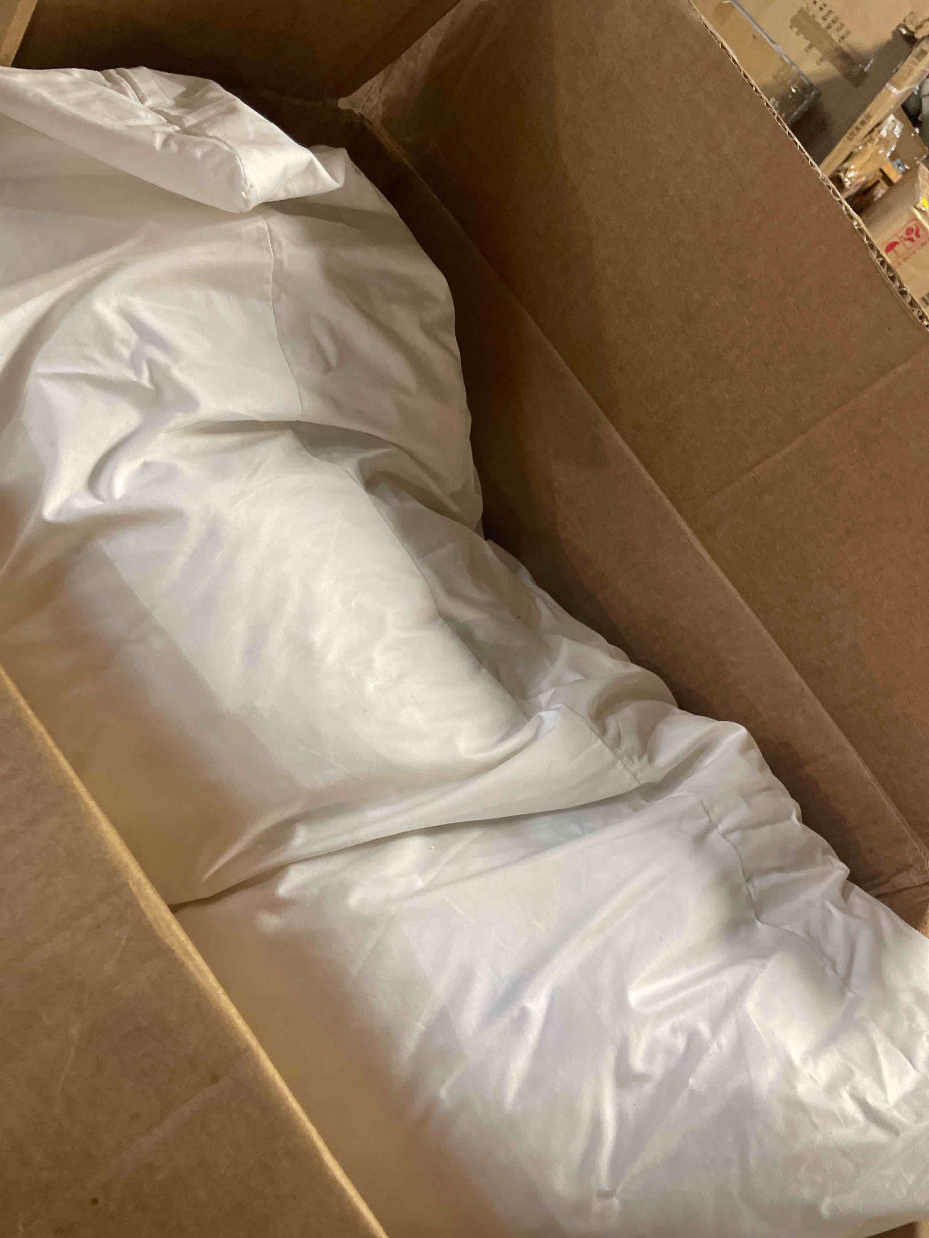 Condition photo showing As Is for feather/down decorative pillow cover insert