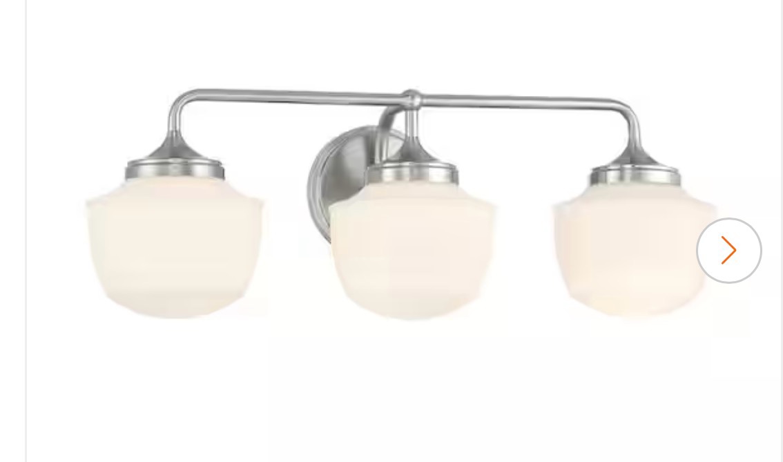 cornwell 23 in. 3-light brushed nickel vanity light with etched opal glass shades