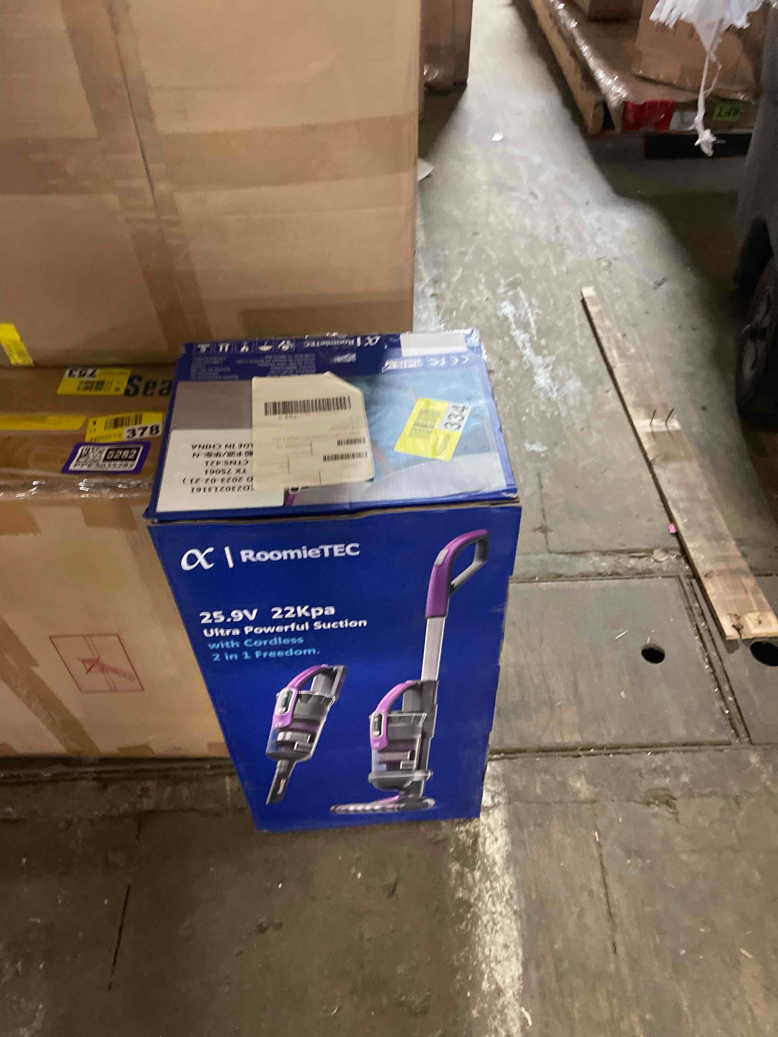 Condition photo showing New/Like New for roomie tec slimvac upright cordless vacuum cleaner, dual motor powerful suction, up to 40 min runtime, lightweight, includes pet brush for hair, hepa filter, ideal for home cleaning, carpets, and cars