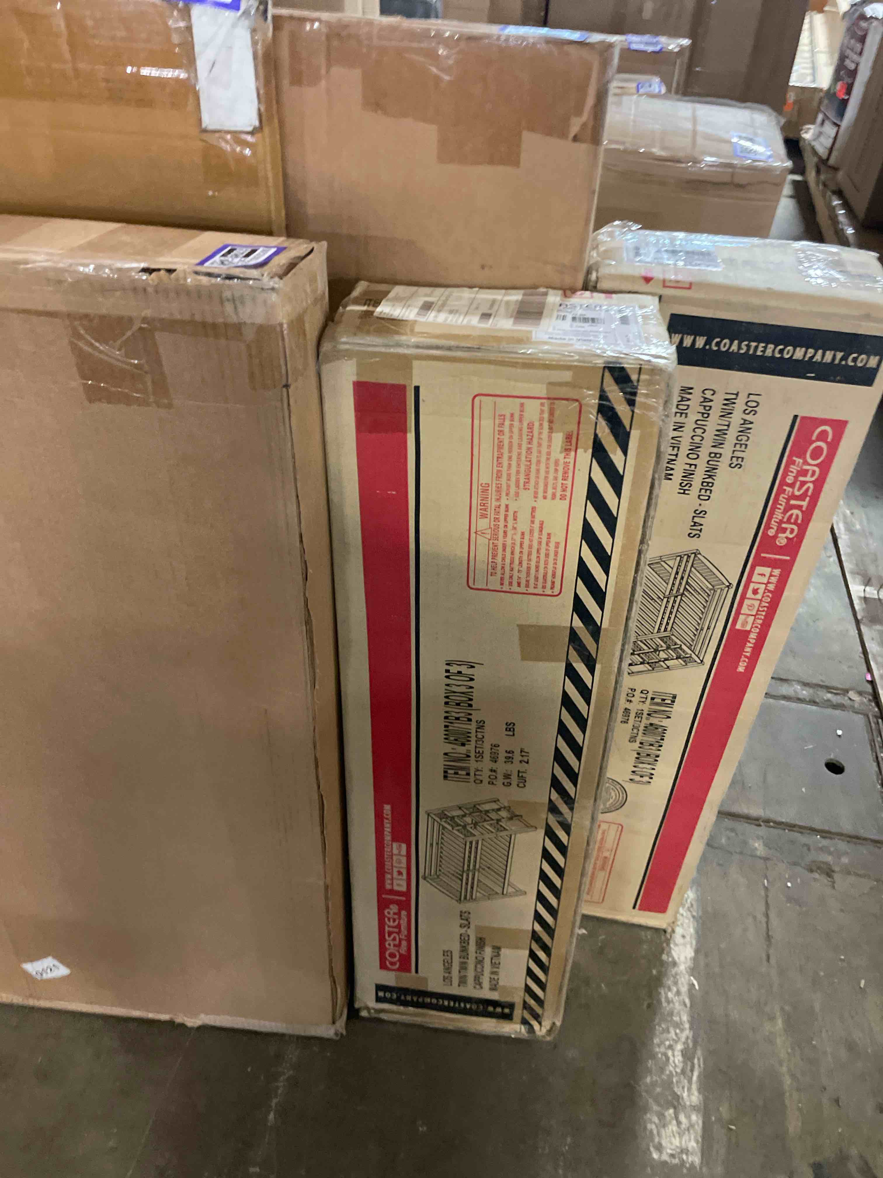 Condition photo showing As Is for coaster logan twin/twin bunk bed (slats only)