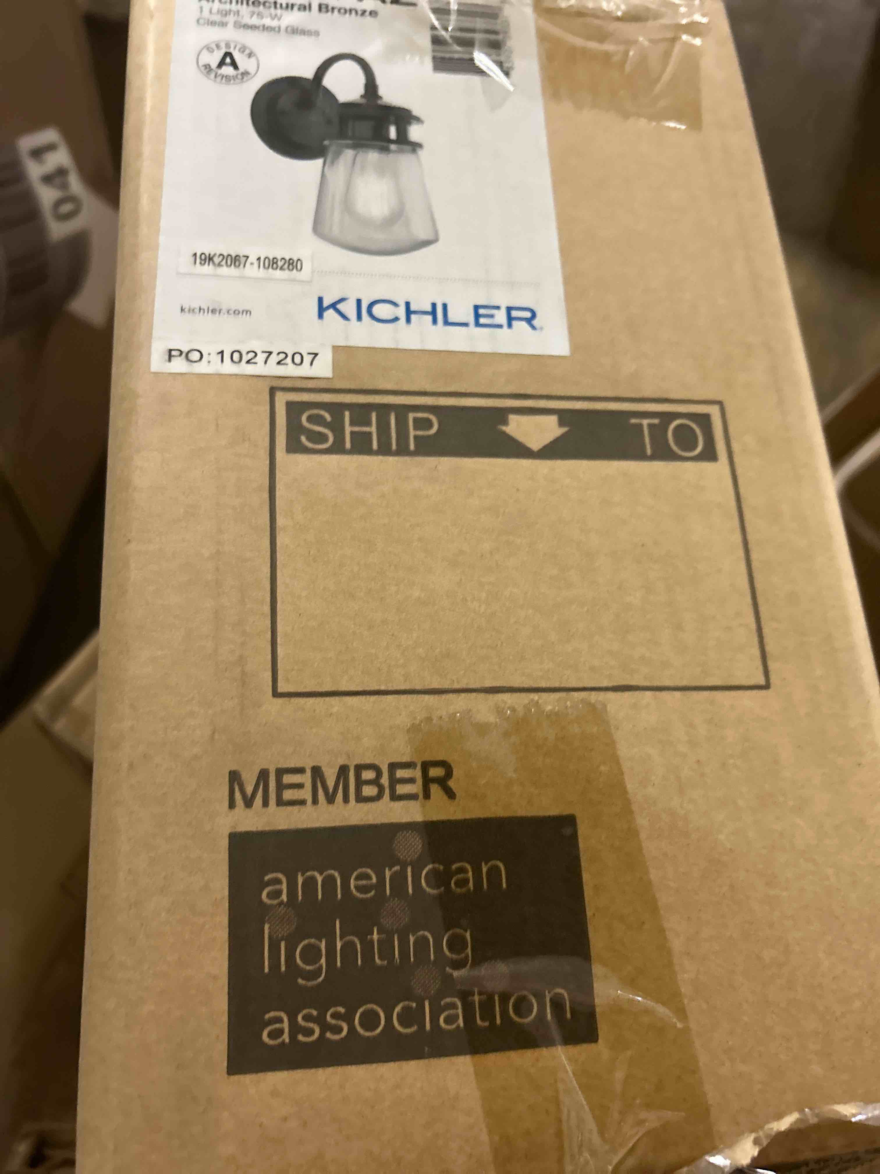 Condition photo showing New/Like New for kichler lighting lyndon outdoor wall light