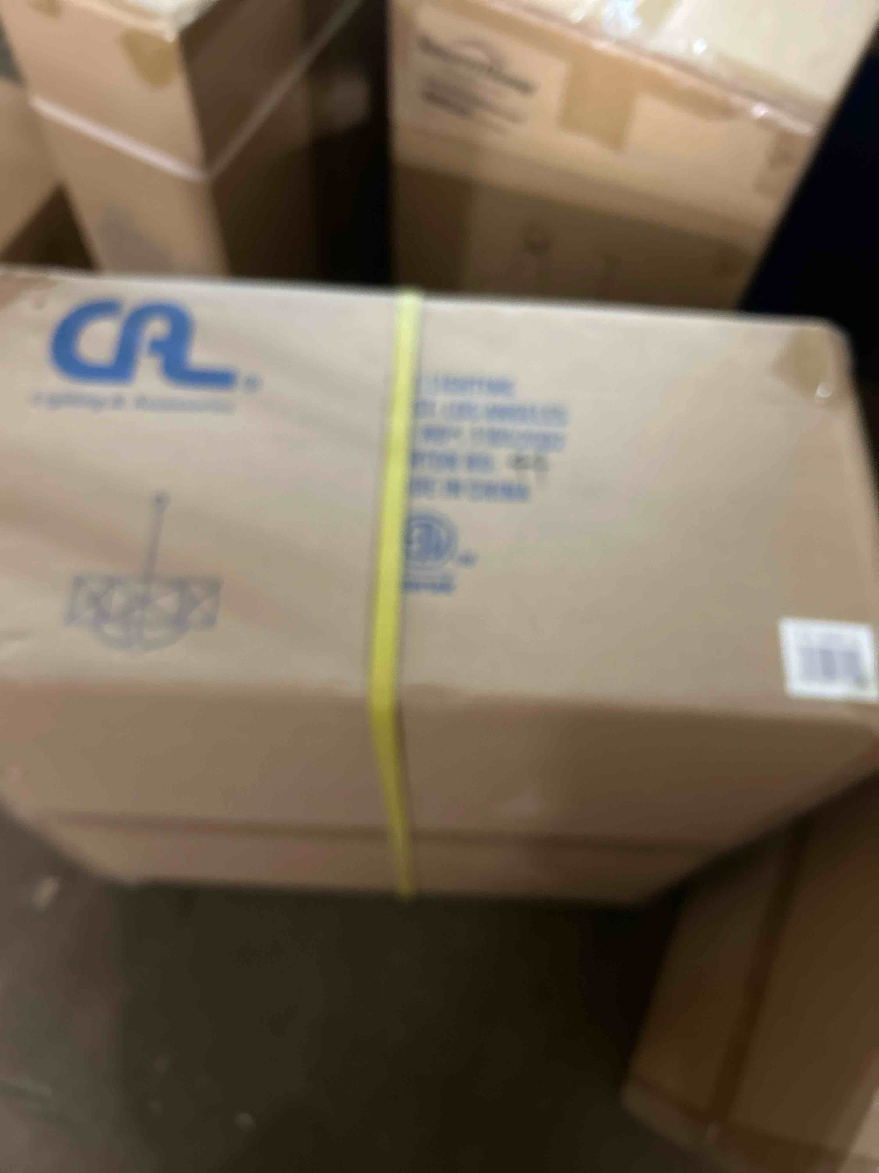 Condition photo showing New/Like New for cal lighting fx-3685-5 transitional five light pendant from modica collection in bronze / dark finish, 27.50x22.00x22.00, distress ivory/iron