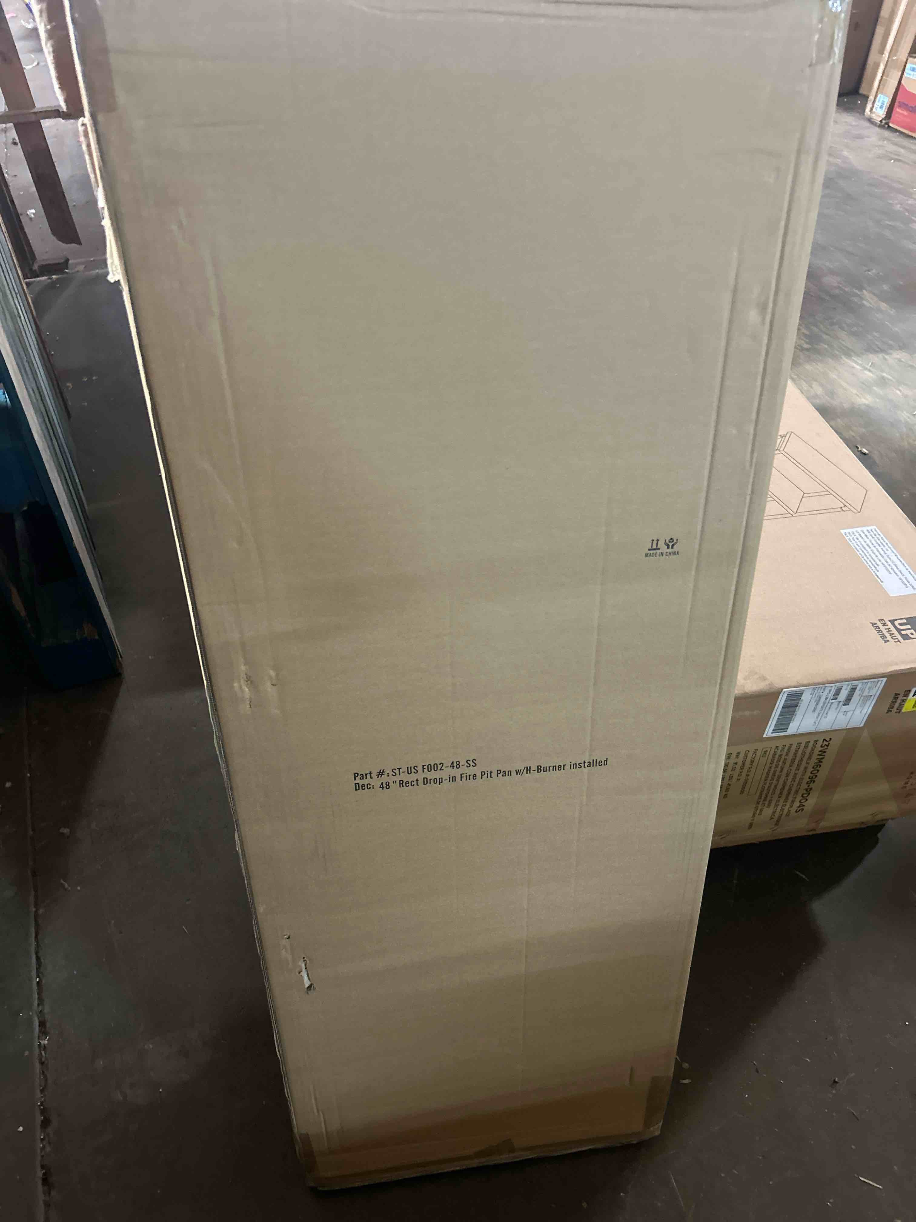 Condition photo showing New/Like New for stanbroil rectangle 48 inch fire pit h-burner pan, 304 series ss diy propane & gas firepit for patio, btu 185,000 max