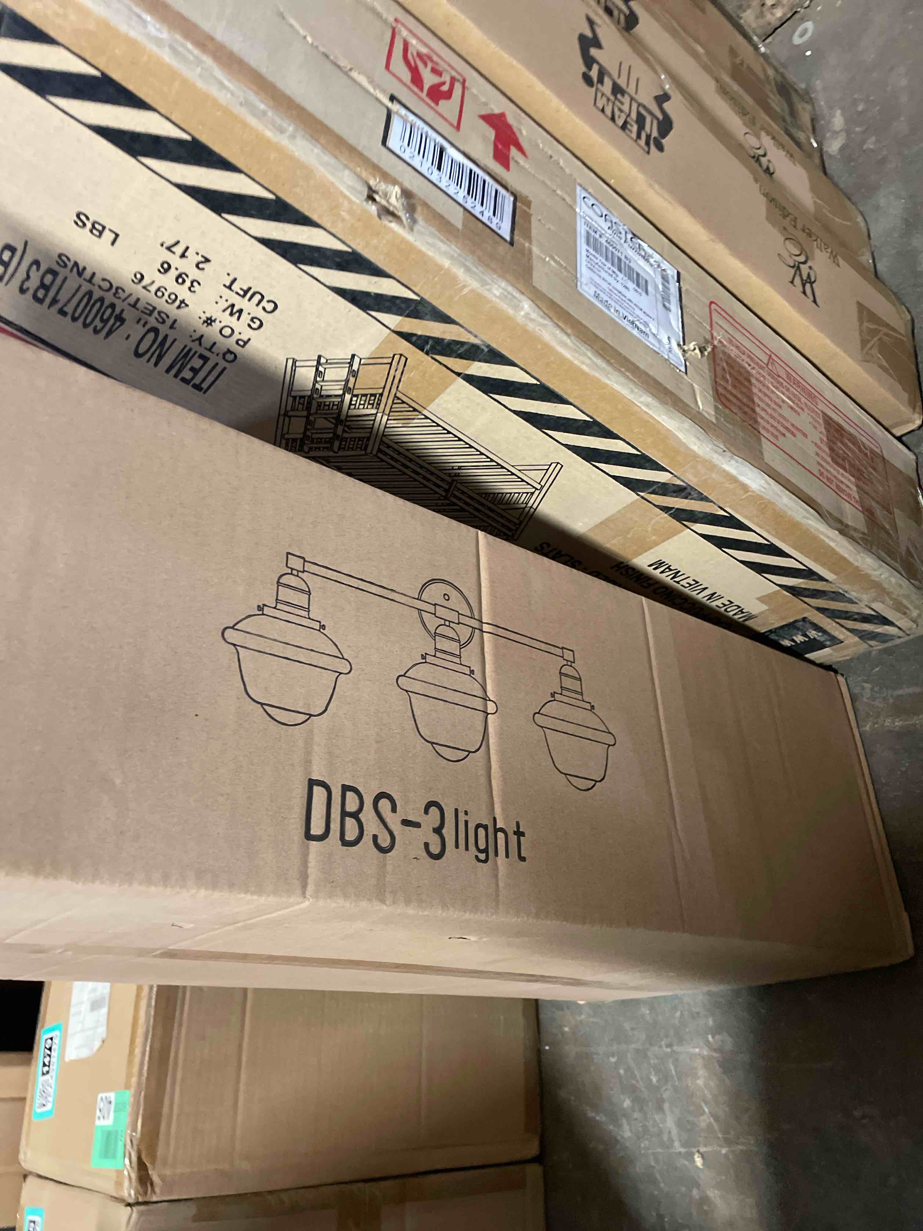 Condition photo showing New/Like New for odeums bathroom vanity lights  3-lights indoor wall sconces  interior wall lighting fixture with clear glass