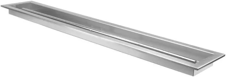 celestial fire glass 48" x 6" linear drop-in fire pit pan with burner