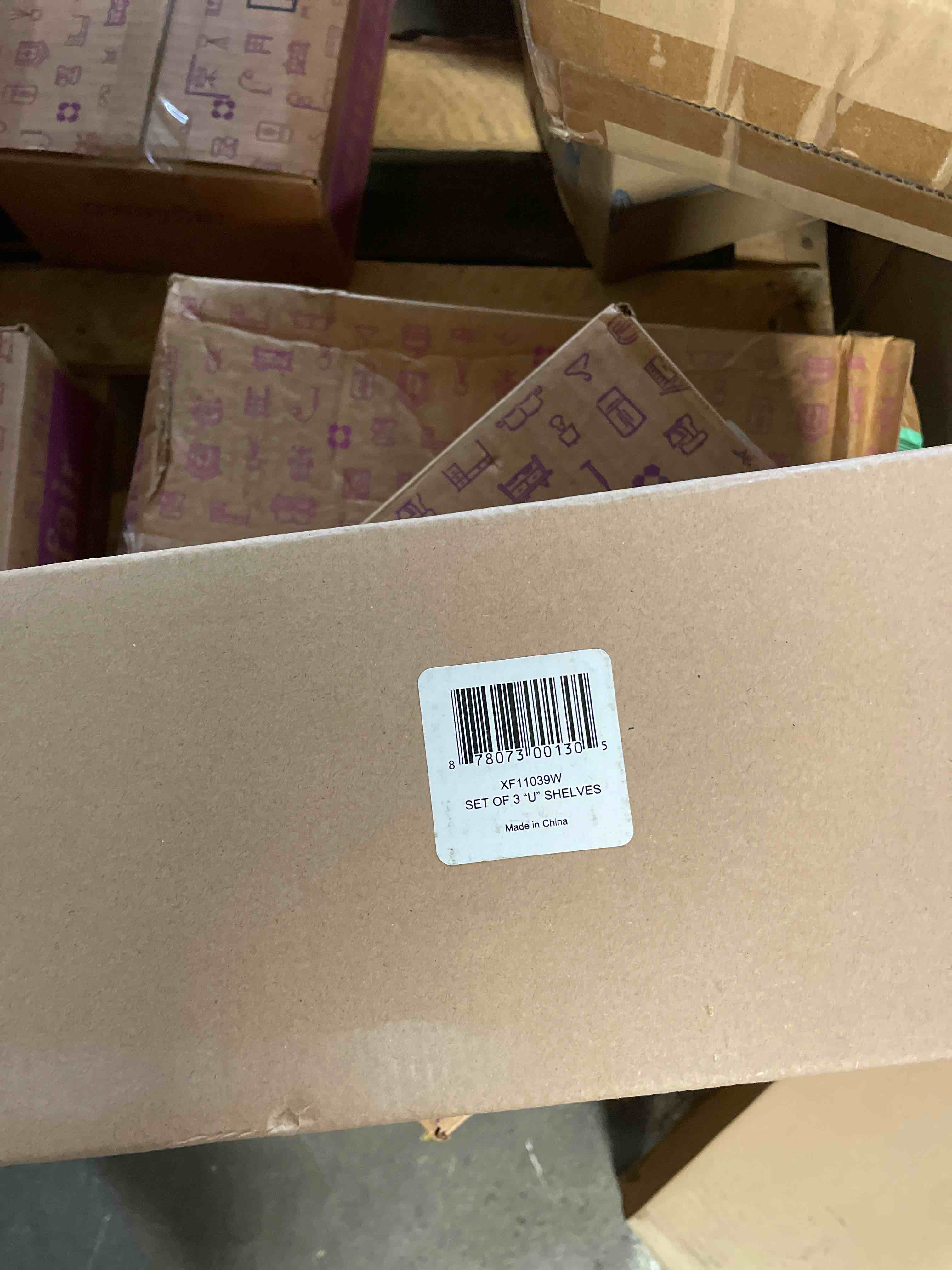 Condition photo showing New/Like New for danya b. xf11039w laminated mdf floating “u” shaped wall decor shelves (set of 3) - white