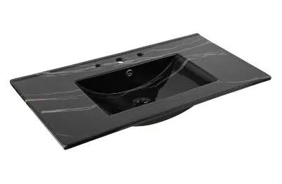 jonathan y ancillary classic contemporary 36-in x 18.25-in black ceramic 