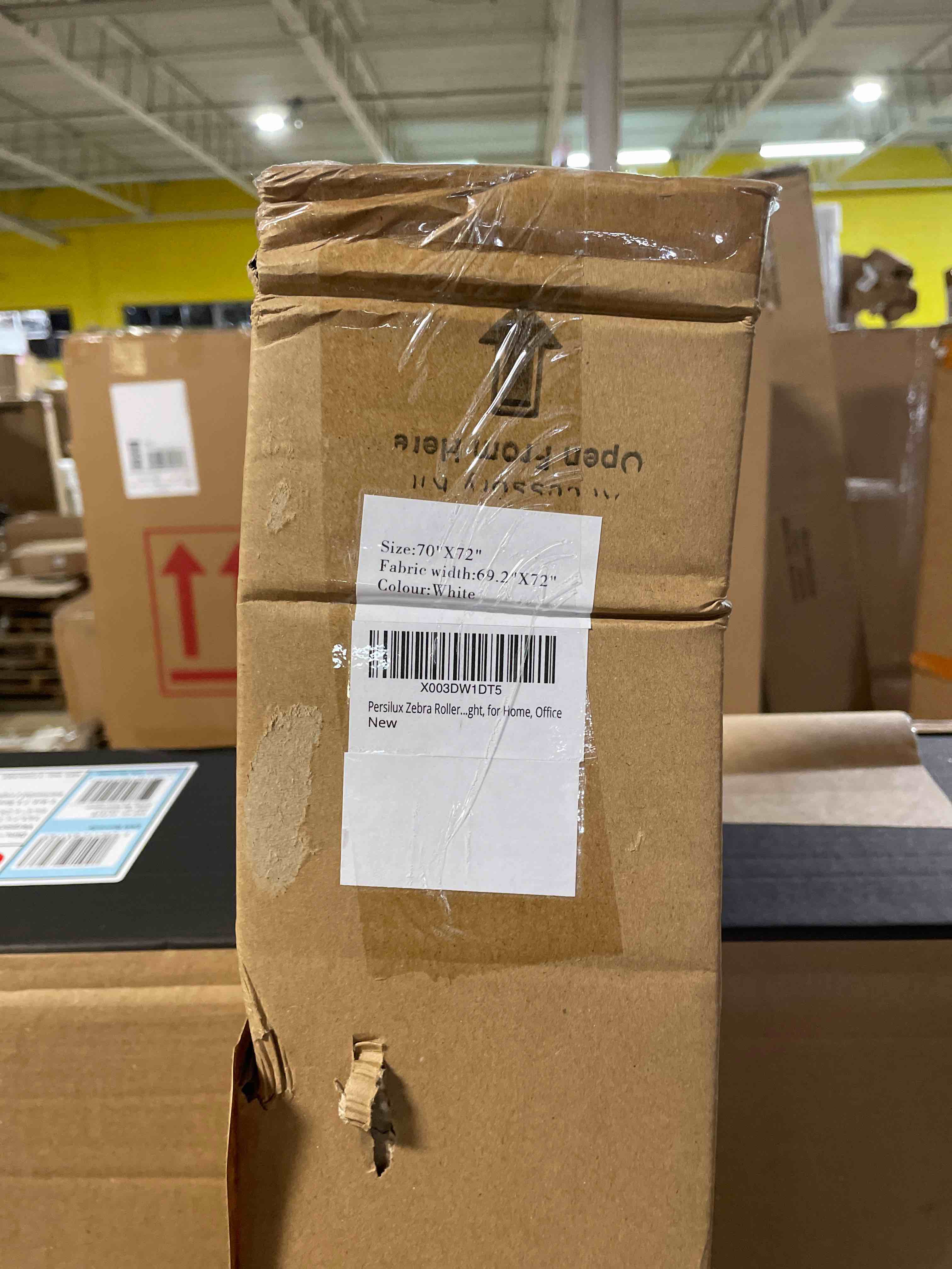 Condition photo showing New/Like New for persilux zebra roller shades for windows, privacy roller blinds for windows (70" w x 72" h, white) cordless door blinds for door window, light control for day and night, for home, office 70"w x 72"h white